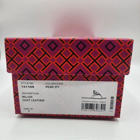 NEW Tory Burch MILLER SANDAL Leather PEAR Size 7 #151169 - Picture 4 of 5